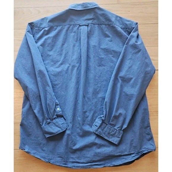 NAUTICA Button‎ Down Shirt Pocket Blue W/slim White Stripes, Mens  XXL, Preppy - Picture 7 of 7